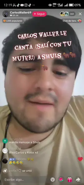 Oí waaa Carlos le dedica una canción al torito shuls @😈Shuls_y😈 @CarlosWaller69 #show #shuls #clips #francovidalalcalde #geraldoropeza 
