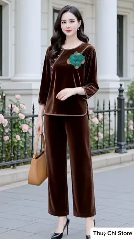 Bộ đồ trung niên nhung tuyết cao cấp - món quà tinh tế dành tặng mẹ. #dotrungnien #thoitrangnu #xuhuong #viral #thinhhanh   