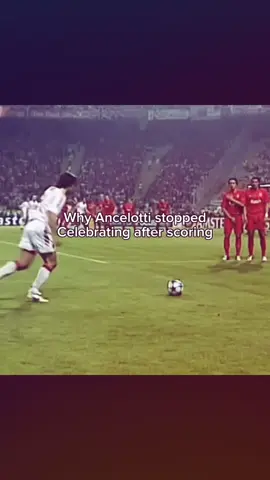 The reason why ancelotti stopped Celebrating after scoring. 🤨🗿 #liverpool #acmilan #football #ancelotti #maldini 