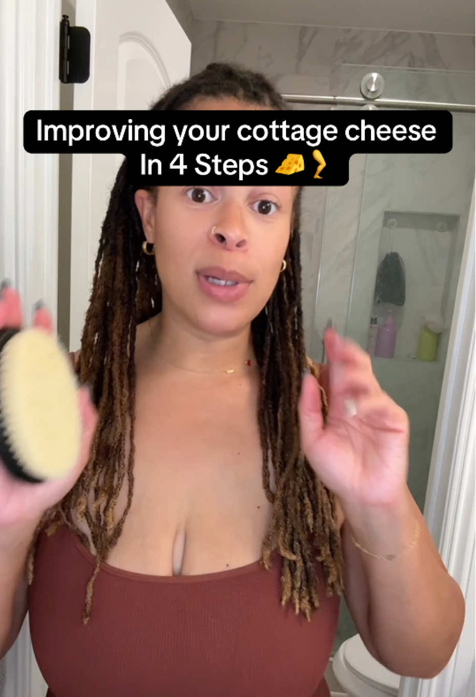 I used to think cellulite was permanent until I learned how to actually treat it like skin, not a flaw 👏 ✅ Dry brushing ✅ Shower & exfoliate ✅ Massage your product ✅ Roll it in daily Stay hydrated, eat clean, and be consistent 💯 that’s the secret sauce 🔥  #bodycareroutine #MomsofTikTok #cellulite  #cellulitereduction #selfcareroutine 