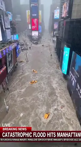 BREAKING NEWS — SKY 7 LIVE OVER MANHATTAN Times Square, New York City — November 1, 2025, 3:47 PM EST A catastrophic flash flood has turned Times Square into a raging river this afternoon after an unprecedented surge overwhelmed the city’s drainage systems. Taxis and debris are being swept through the streets as emergency crews scramble to reach trapped pedestrians. Sky 7’s autonomous news drone Falcon-2 is live above the chaos, streaming fluctuating data that briefly mislabeled the water’s surface as “vehicular movement.” Engineers are investigating whether the AI’s scene recognition is being distorted by heavy rainfall and reflective surfaces. Authorities say the flood followed a sudden pressure spike in the Hudson containment barrier—an anomaly officials insist “should not have been physically possible.” Subway sensors went offline seconds before the breach, and automated traffic lights began flashing random patterns, confusing both drivers and responders. Eyewitnesses describe surreal sights: electronic billboards still looping cheerful ads while taxis spun like toys below them. “It felt fake,” said one witness. “Like a simulation that forgot to pause.” Mayor Evelyn Ross has declared a state of emergency. Power across Midtown remains unstable as backup systems continue rebooting every 90 seconds—an error city technicians blame on “recursive weather telemetry conflicts.” As night approaches, Sky 7’s AI feed continues adjusting focus, occasionally tagging reflections in the water as “missing persons.” Officials urge residents to stay indoors until systems recalibrate and water levels recede. Stay tuned to Sky 7 News for verified updates, synchronized telemetry, and live coverage from Manhattan’s submerged heart. (This news report and video is AI generated.) #ai #timessquare #newyork #flood #fakenews