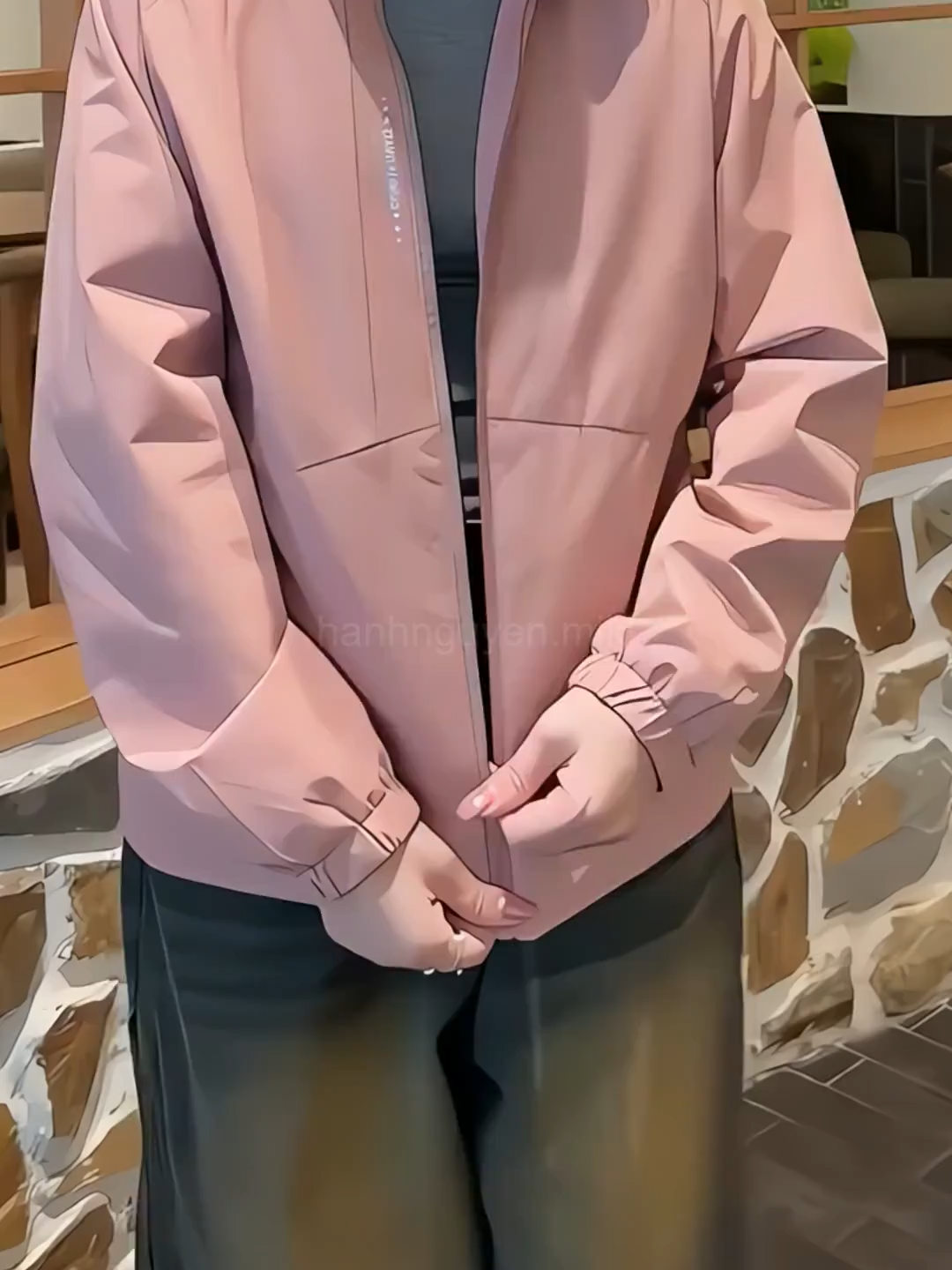 GUNO-Áo gió chống nước NAM NỮ GUNO 2 lớp lót nỉ có mũ SP5  7567396980108840200