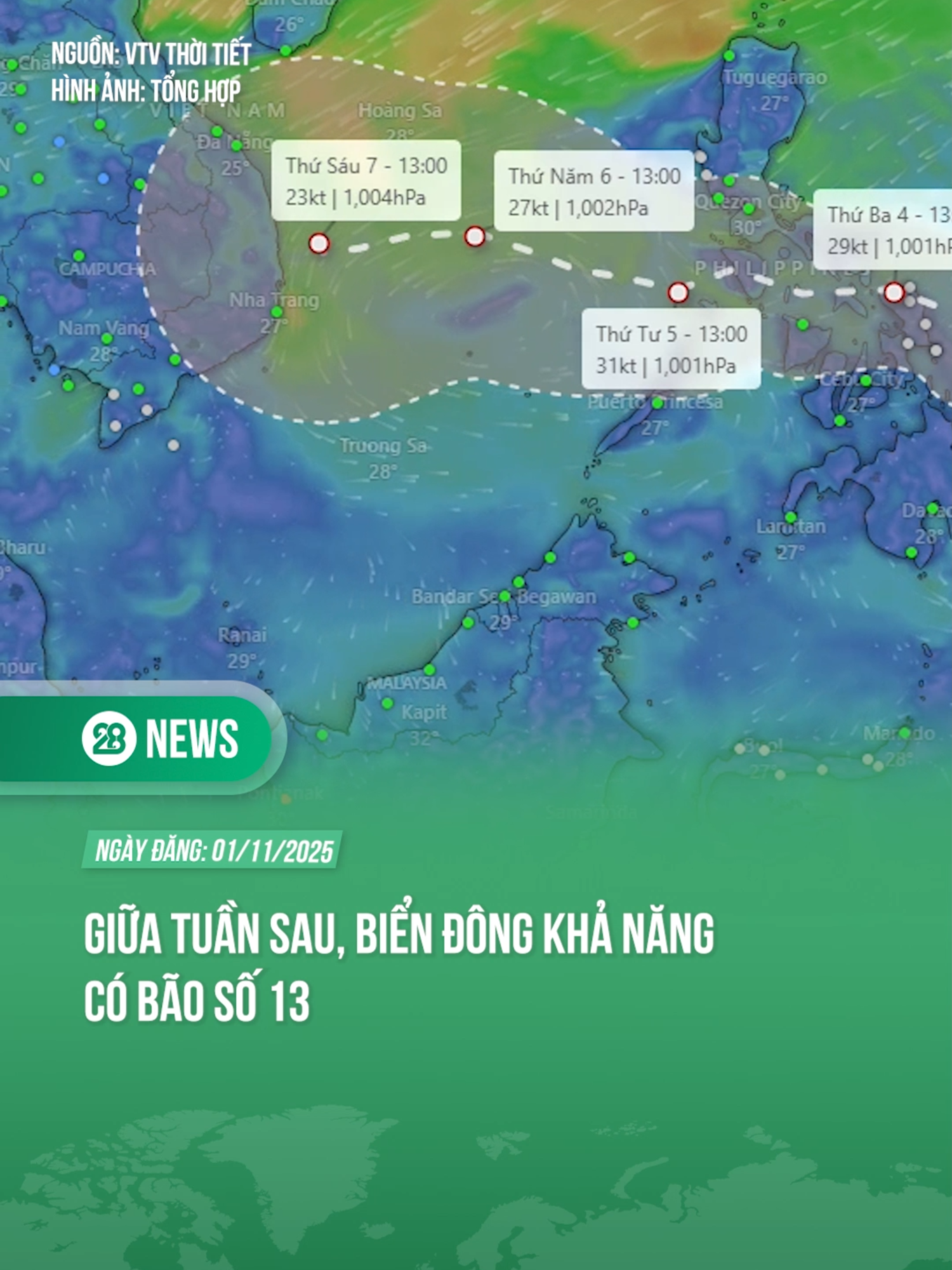 GIỮA TUẦN SAU BIỂN ĐÔNG KHẢ NĂNG CÓ BÃO SỐ 13 #theanh28 #theanh28news #tiktoknews