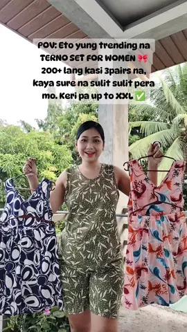 POV: Eto yung trending na TERNO SET FOR WOMEN 🎀 200+ lang kasi 3pairs na, kaya sure na sulit sulit pera mo. Keri pa up to XXL ✅#ternoset #ternosetforwomen #ternoforwomen 
