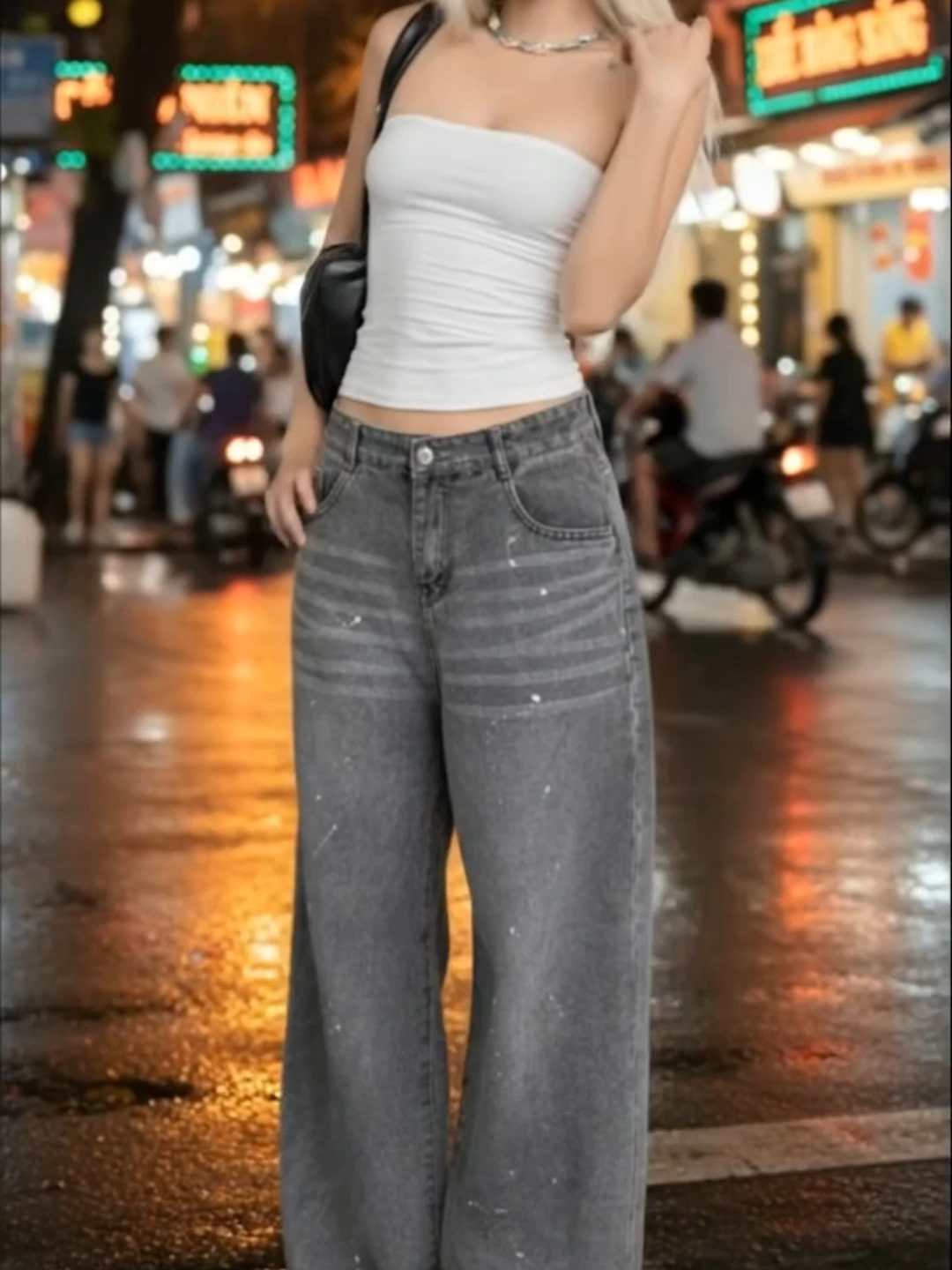 Form không co giãn nên mặc vào là auto đứng dáng, không cần chỉnh nhiều!#thoitrang #hottrend #gaixinh #quan #quanjean