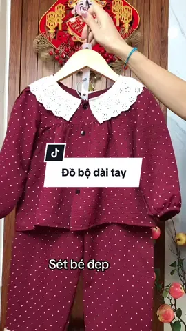 Đồ bộ dài tay bé gái chấm bi #thoitrangtreem #tiktokviral #dobegai #bodaitaychobe #xuhuong 