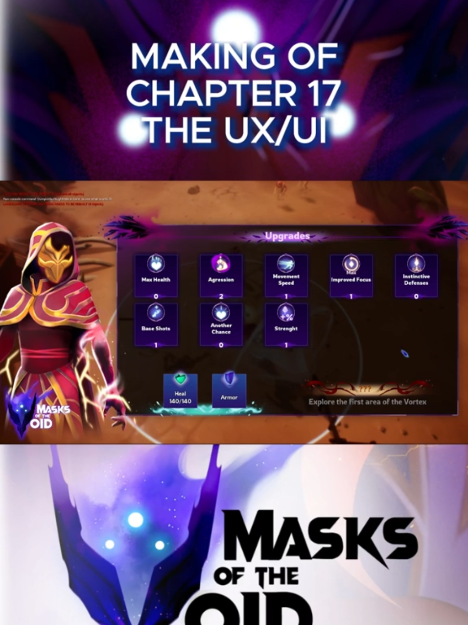 Discover how the interface of Masks of the Void: Origins evolved — from early prototypes to the final version.  Masks of the Void: Origins is now available on Steam. #indiegame #gamedev  #roguelike #makingof #masksofthevoid 