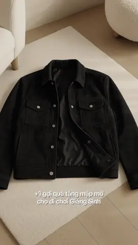 Quà Giáng Sinh tặng mập mờ đây #fashion #myoutfit #thoitrang áo khoác da lộn cúc bấm