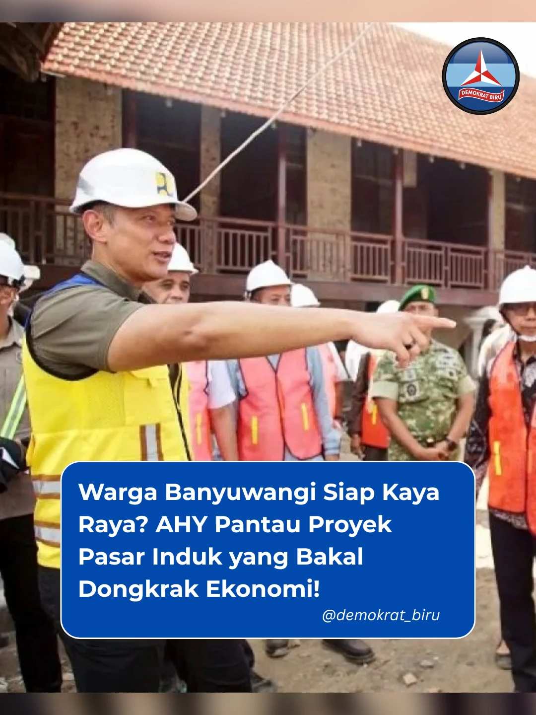 Menko AHY meninjau langsung proyek revitalisasi Pasar Induk Banyuwangi pada Jumat siang (30/10). Proyek ini diharapkan mampu menggeliatkan kembali perekonomian masyarakat setempat. Lebih dari 250 pekerja lokal terlibat setiap hari dalam proses pembangunan. AHY juga menyampaikan apresiasi kepada Kementerian PUPR dan seluruh pihak yang mengawal agar revitalisasi ini rampung tahun ini @agusyudhoyonoahy #viral #fyp #trending #foryourepage #fypシ゚ #ahy