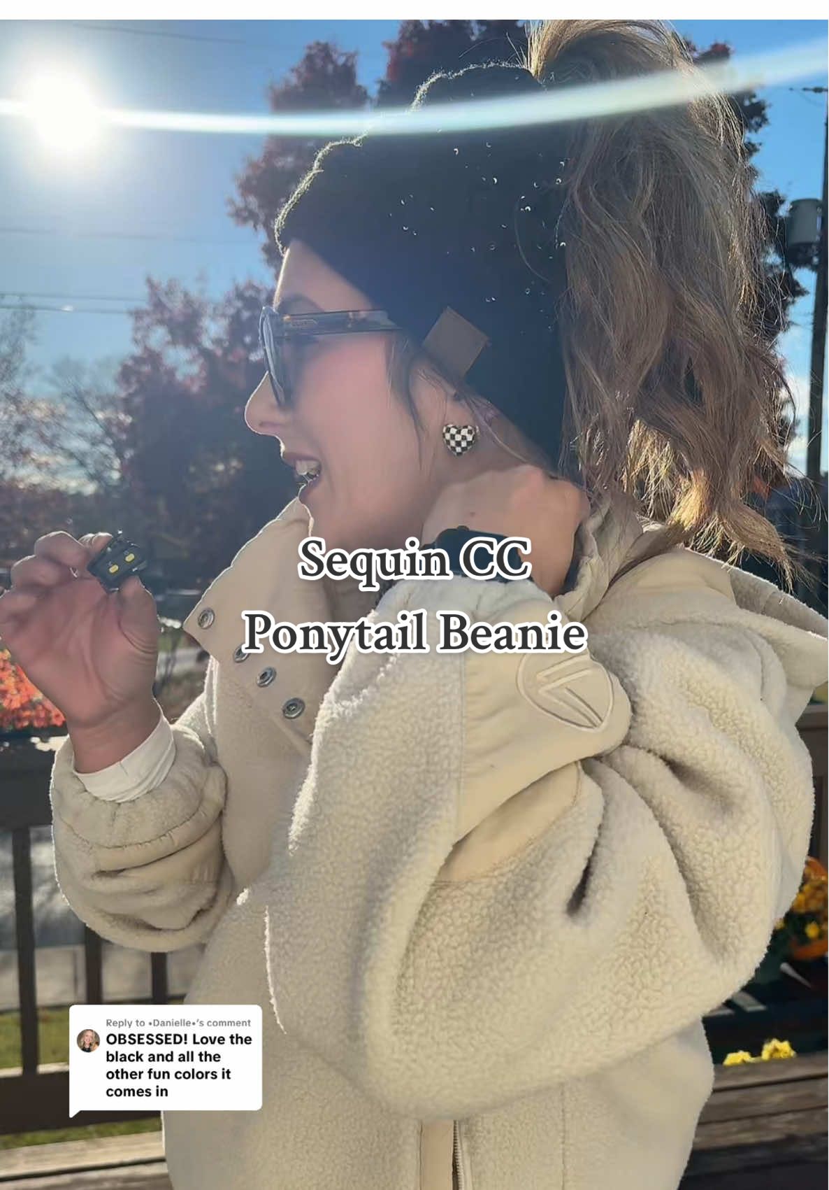 Replying to @•Danielle• the super popular ponytail beanie but with sequin y’all!!  I love these CC beanies from @Beanie Trendify 🤩✨