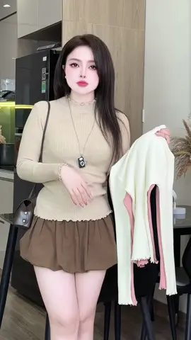 Áo giữ nhiệt len tăm cổ sóng xinh iu nhẹ nhàng diện tôn dáng lắm luôn chị em ơi #aothuntam   #aolennu #aolentam #aolenco3phan #aolen