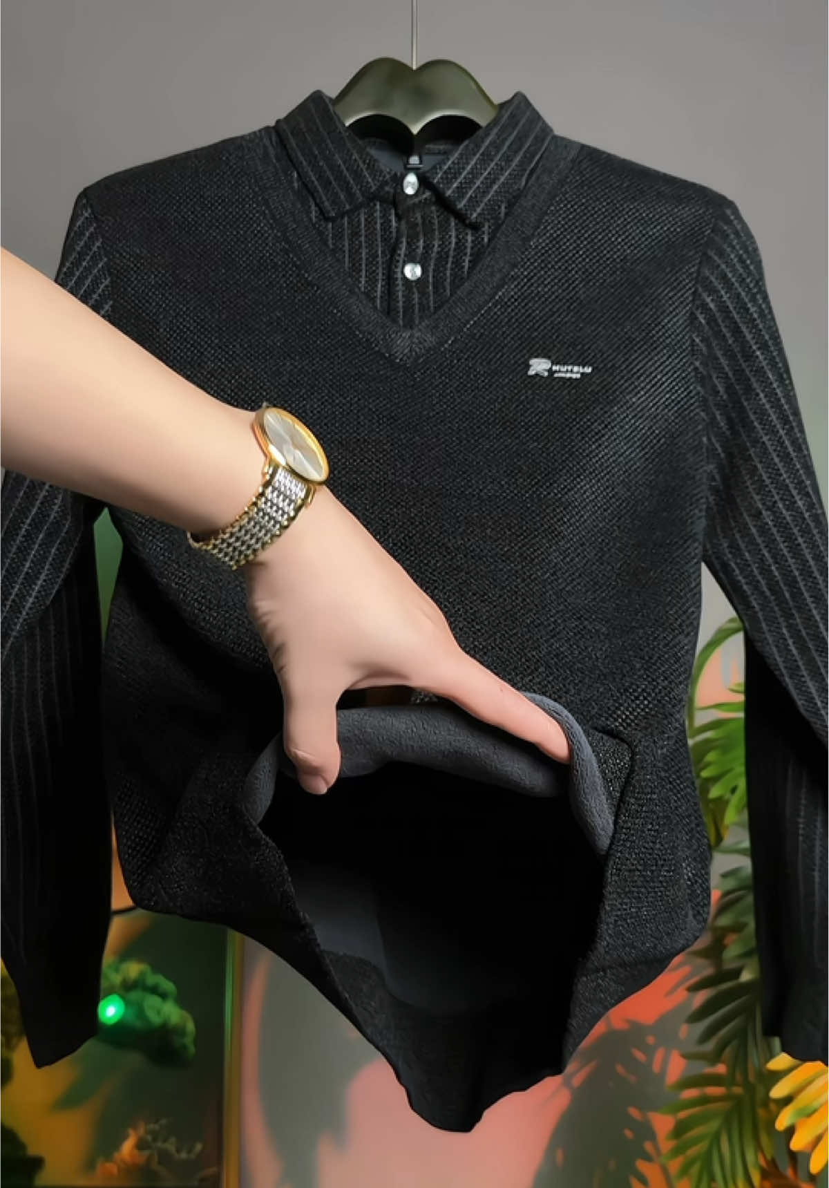 Áo Polo Lót Lông Cừu Nhung Thiết Kế Hai Lớp #aothudong #aothudongnam #aothundaitay #thoitrangnam #xuhuong 