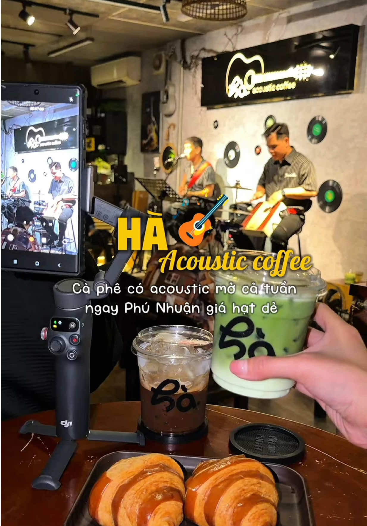 Lâu lâu tìm được quán acoustic oke nè 😍🥰 #rualinhcam #haacousticcoffee #phunhuan #cafephunhuan #coffee 