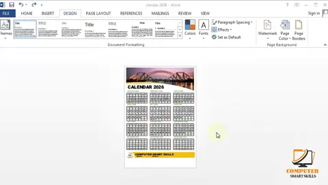 Calendar 2026 design in MS word Esay Tatorial #2025 #newdesign #vairal_video #education #mswordtutorial 