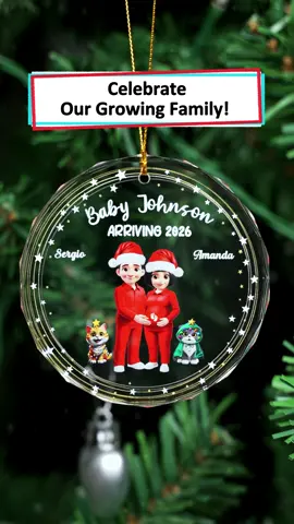 Celebrate the joy of new beginnings with this sweet Christmas ornament 🎄 #wanderprints #personalized #gifts #christmas #expectingparents
