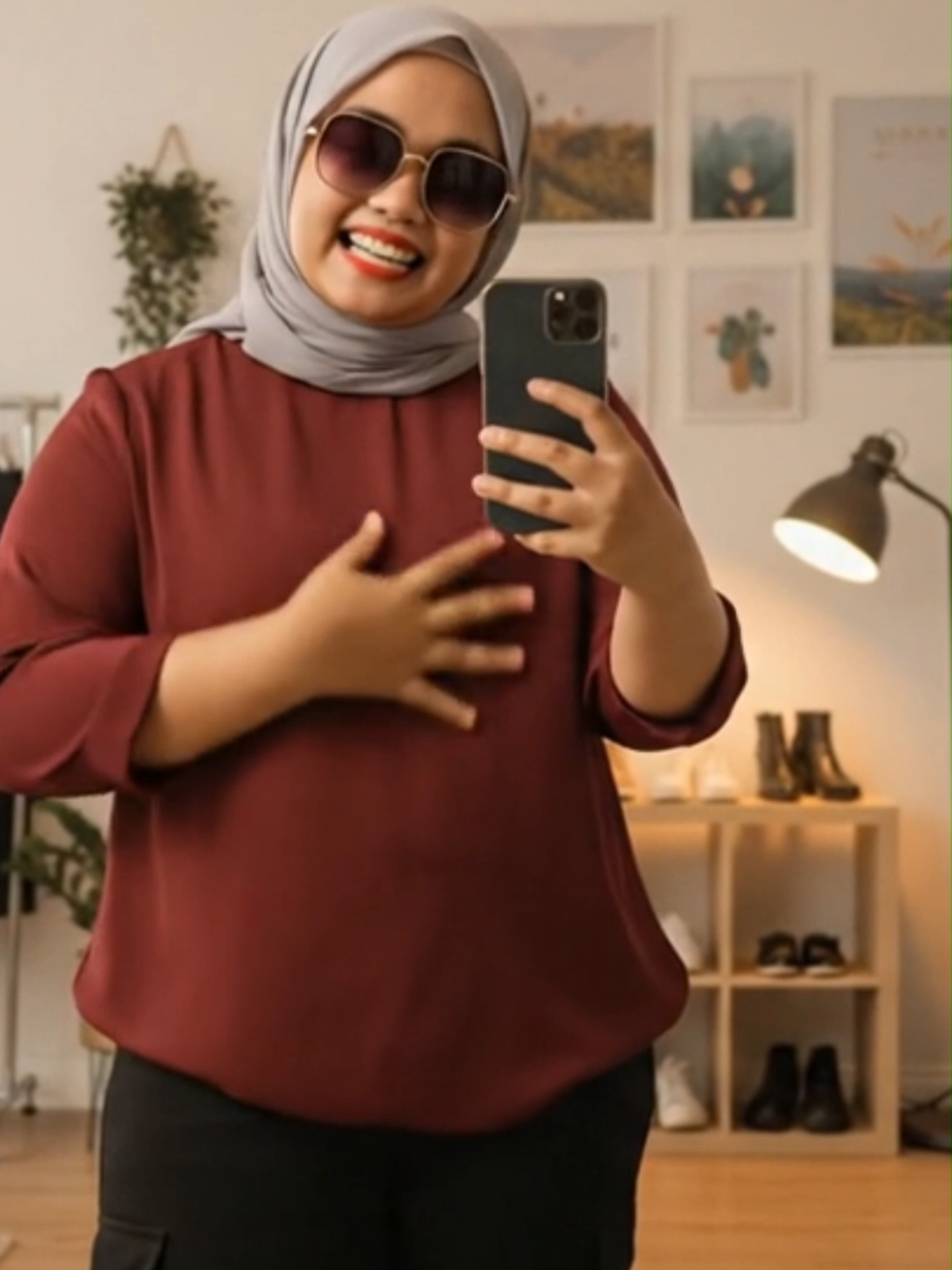 Blouse Atasan Wanita Jumbo Polos Lengan 3 per 4 #Bigsizewanita #bylelga #Blousejumbo #atasanjumbo #kemejajumbo