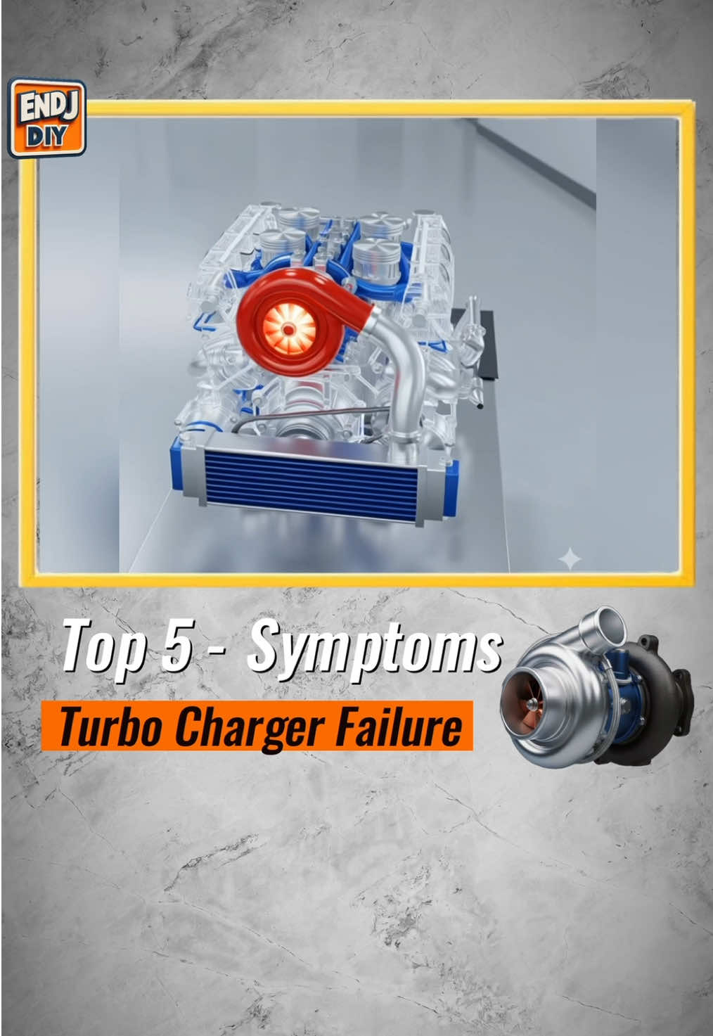 Turbo Charger Failure - Top 5 Symptoms ⚙️🛠️ #turbocharger #whitesmoke #enginelight #oil #endjdiy 