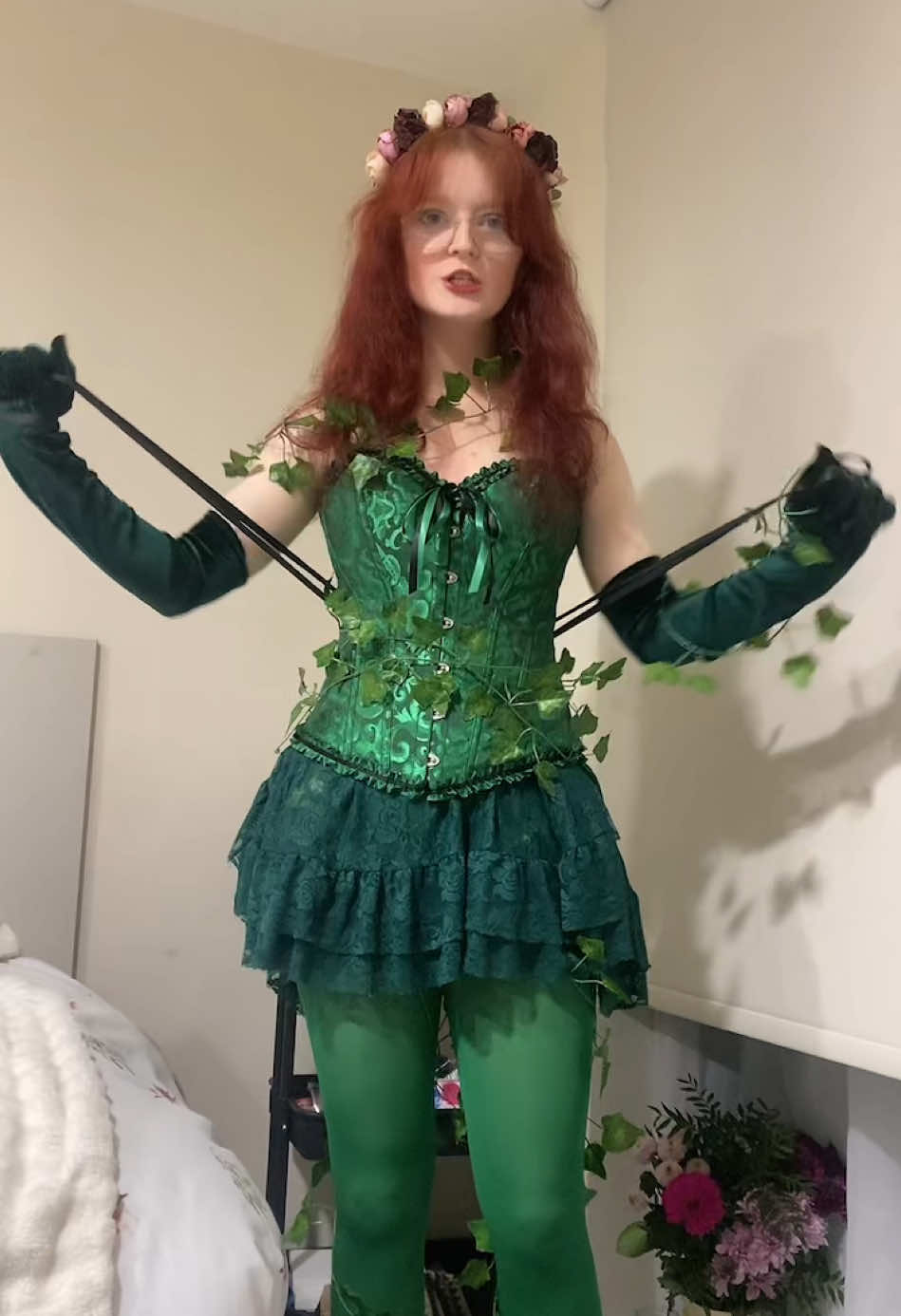 my 2nd corset i own now-  #halloween #poisonivy #melbloom #contentcreator #fyp 