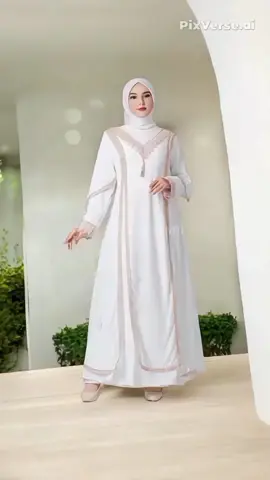 Gamis Abaya Putih Wanita Elegan dengan Renda & Payet Motif Cantik #abaya #gamis #wibgajian #cuantanpabatas 