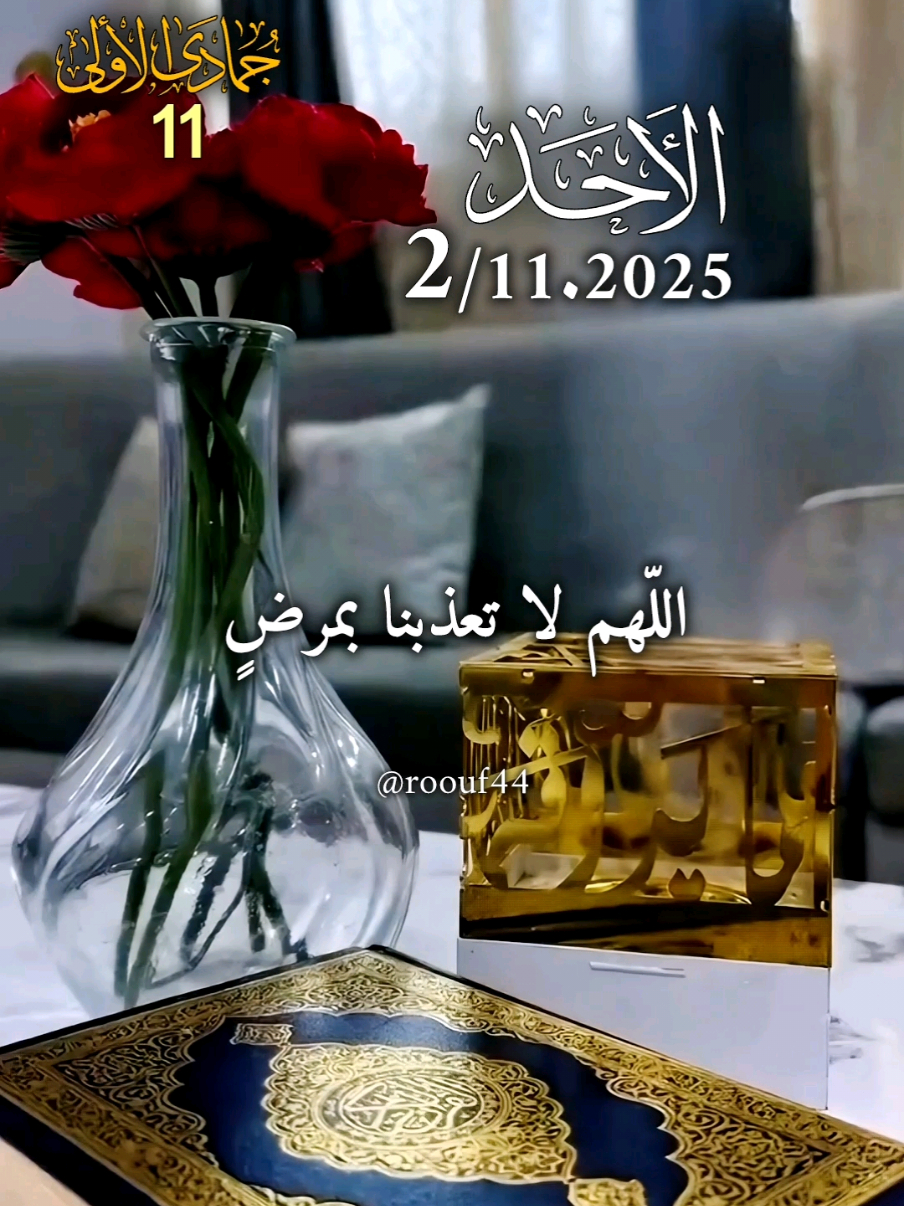 دعاء يوم الاحد يارب 2/11.2025 اللَّهُمَّ لَآ تٌعٌذِبًنِآ بًمًرض 🌺💕💝 #اللهم_امين_يارب_العالمين #دعاء_يوم_الاحد #دعاء_يريح_القلوب🤍🤍🤲🏻 #اللهم_صلي_نبينا_محمد  #roouf44  اللَّهُمَّ آمين  🤲🤲🕋🕋🤲🤲 دعاء يوم الاحد يارب 🤍🌹🌹