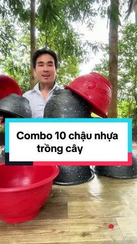 Combo 10 chậu nhựa trồng cây – bền đẹp, gọn nhẹ, trồng hoa hay rau đều ok#xuhuong #tiepthanthien #chaunhuatrongcay 