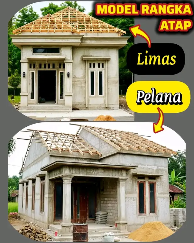 Kalian lebih suka yg mana, Atap limas atau atap pelana jasa desain 085841179701 #fypシ゚viral #homedecor #viraltiktok 
