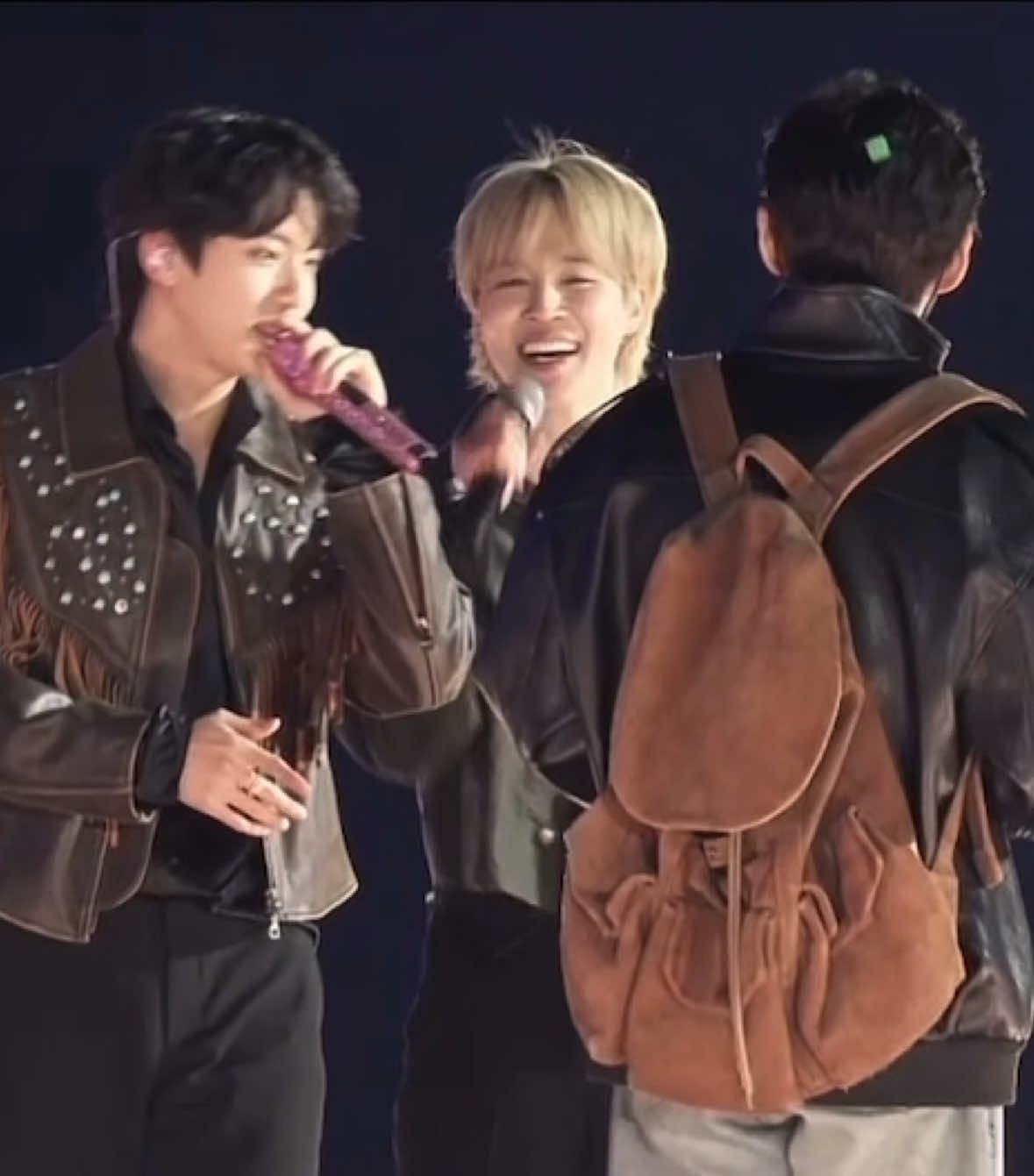Jimin, Jin and V performing my Universe at Runseokjin Tour . They are enjoying it so much 💜💜💜#jimin #jin #v #bangtan #fyp 