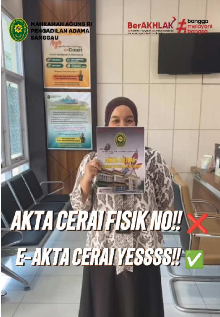 Akta Cerai Fisik? ❌ Akta Cerai Elektronik? ✅ Lebih cepat ⚡️ Lebih mudah 💻 Lebih murah 💸 Lebih efektif 👍 kunjungi : eac.mahkamahagung.go.id  #mahkamahagung #pengadilanagama #ptapontianak #pengadilanagamasanggau #sanggau 