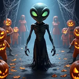 Alien 👽 on Halloween 🎃  #foryoupage #Halloween2025 #scary #creepy #DarkArchives 