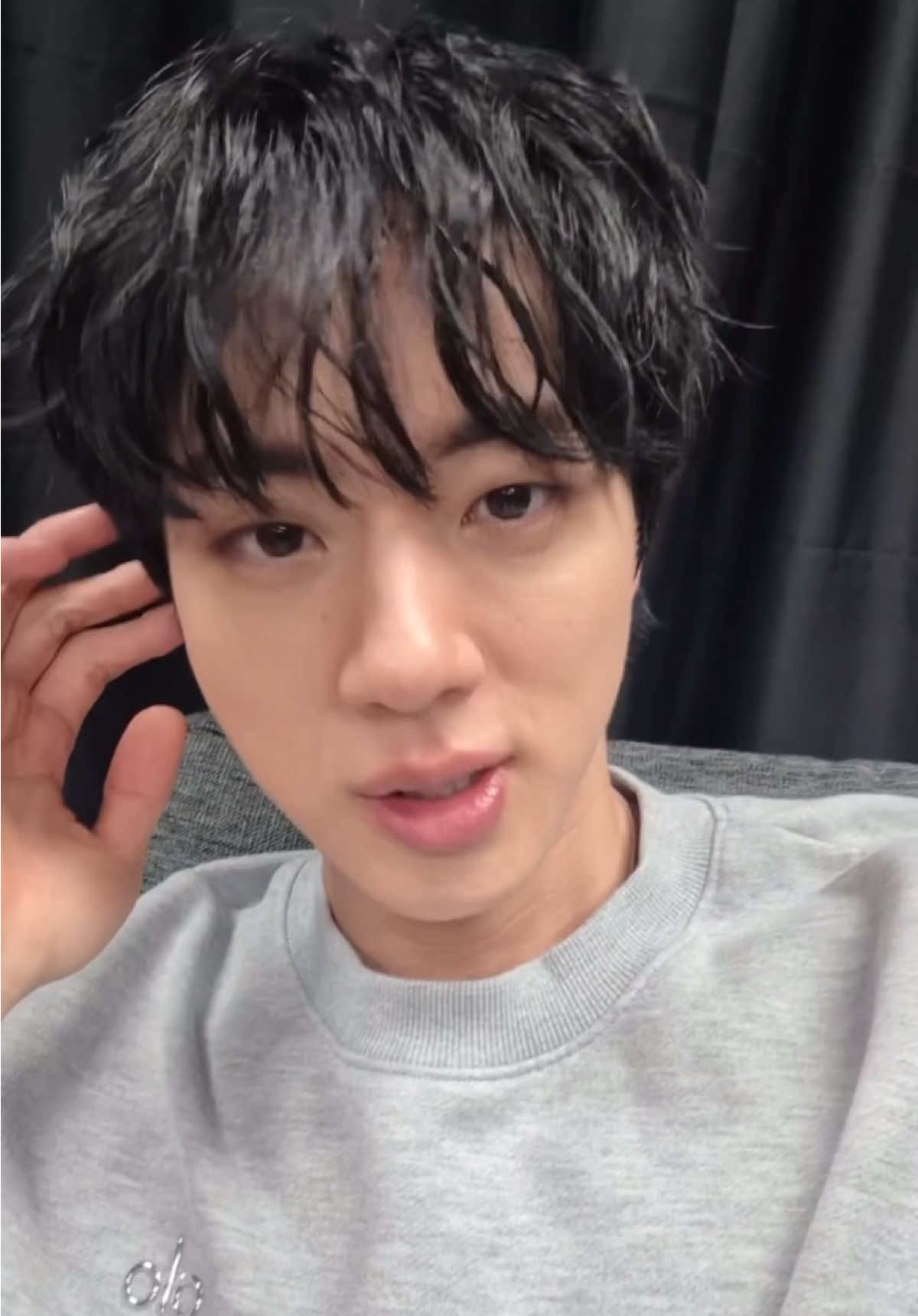 Jin live right now! Don’t think he will stay in long. He came to say thanks to Army. Love him so much! 🥰💜😍 #jin #bts #concert #korea #runseokjin_eptour #weverse #live 