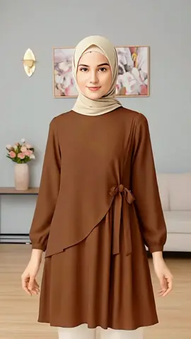 Tunik Qinara Elegan ruffle #tunik #bloue #promo #fyp 