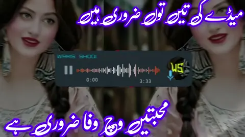 میڈے کی تیں توہی ضروری ہیں محبتیں وچ وفا ضروری ہے نیو سونگ سنگر طاہر بھائی فاروق #سرائیکی_جنون🔥❤️🥰 #سرائیکی_جنون #سنگت_ویڈیو_وائرل_کریسو_آپ_ہیں🥀🌼🙈✨🎇 #سرائیکی۔سونگ🌹✌️❣️ #1000kfowers 