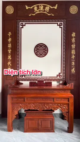 Với phòng thờ có diện tích lớn thì đây là cách bố trí hợp lý#xuhuong #dogohungvuong #vachthocnc #váchthờ #gỗgõđỏ #noithatphongtho #banthogiatien #bantho #phòngthodep 