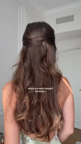 Trying this hairstyle for the first time and it’s so gorgeous ✨🧚‍♀️ #hairtok #hairtutorial  #princesshair #halfuphalfdown #elegance 