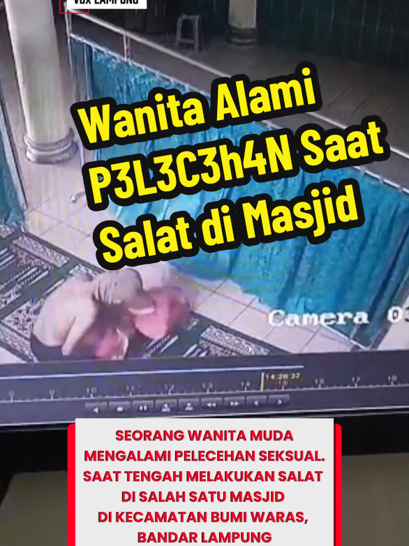 Seorang Wanita Menjadi Korban Pelecehan Di Sebuah Masjid Yang Berlokasi Di Jalan Udang, Kelurahan Garuntang, Kecamatan Bumi Waras, Kota Bandar Lampung.  #trending  #videoviral #beritalampung  #pelaku #tiktok 