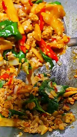 กระเพาหมูสับหน่อไม้ดอง รสชาติจัดจ้าน พร้อมเสิร์ฟแล้วคร้าาา หน่อไม้ดองเองด้วยนร้าาา#ครัวนนู๋เมย์ #คนชอบกิน #อาหารบ้าน 