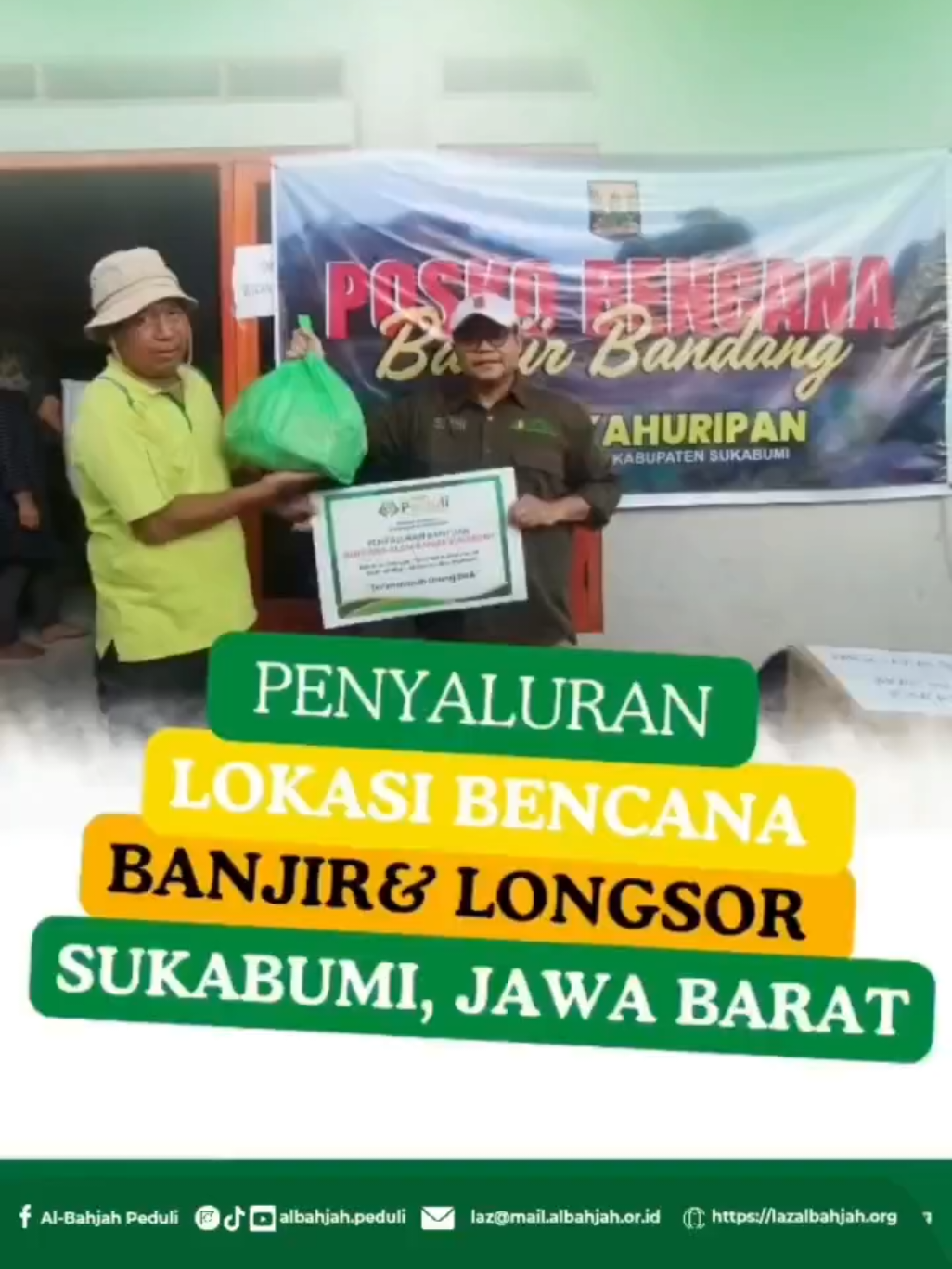 🌧️ Al-Bahjah Peduli untuk Sukabumi Alhamdulillah, tim Al-Bahjah Peduli telah menyalurkan bantuan kemanusiaan bagi warga yang terdampak banjir di Sukabumi. Bantuan disalurkan langsung kepada masyarakat yang membutuhkan, sebagai bentuk kepedulian dan kasih sayang sesama anak bangsa. 🤲 Setiap paket bantuan yang tersampaikan adalah wujud amanah dari para donatur yang terus percaya kepada kami untuk menyalurkan kebaikan. 🌿 Terima kasih kepada seluruh Sahabat Peduli atas dukungan dan doanya. Semoga Allah membalas dengan keberkahan yang berlipat dan memberikan ketabahan bagi saudara-saudara kita di Sukabumi. 💚 Transfer Melalui: 💳 BSI 7510002223 an Al-Bahjah Peduli Sosial #fyp #banjirbandang #sukabumi #bencanabanjir #albahjahpeduli 