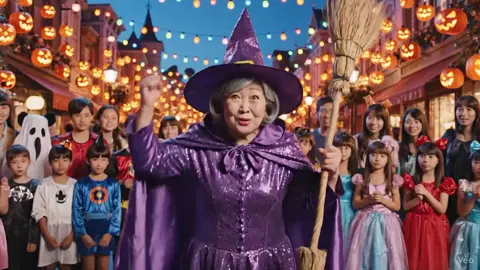 Japanese grandma goes all-out for Halloween! 🎃👵✨ She really said, “I’m the main character tonight!” 😂 Someone get this legend a candy bucket ASAP 🍬 #ハロウィン#halloween  #AIGrandma #fyp #japanese 