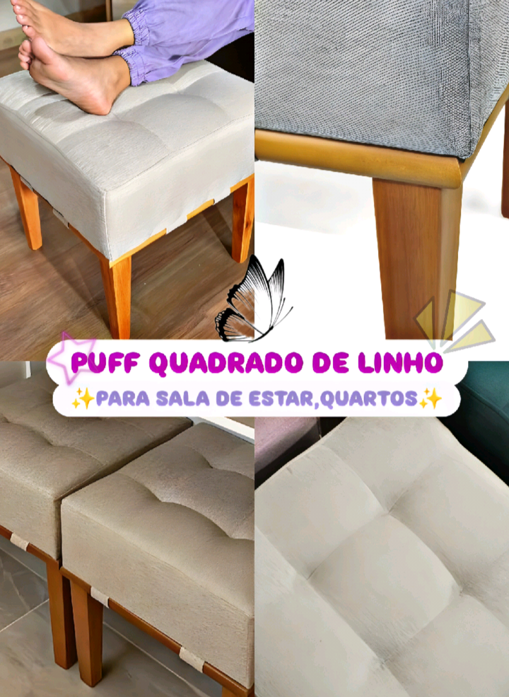 ✨Transforme seu ambiente com este puff quadrado em linho,Fofo, macio e super confortável, ele é perfeito para quartos, sala de estar ou como banquinho extra!Um toque moderno que deixa qualquer espaço mais bonito e aconchegante. Você vai amar!🤩✨ #shopee #decor #viral #sala #puff 
