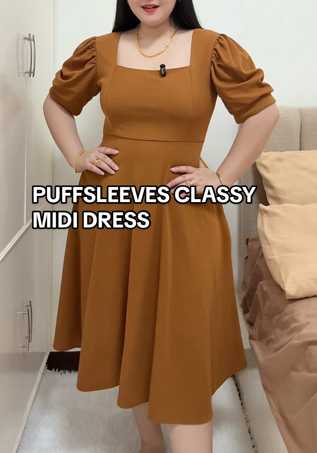 Grabe, ang ganda ng midi dress na ‘to! Very elegant at classy — perfect pang-simba, pang-date, o kahit anong event 💖 | DISCLAIMER: PRICES MAY VARY AFTER THE PROMOTION ENDS #classydress #churchdress #mididress #reddress #maxidress 