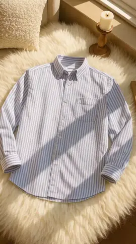 Kemeja Pria Garis WOODCUTTER Basic Butcher Stripe - Blue Biru Lengan Panjang #kemejapria #kemejagaris #kemejapriapremium #kemejalenganpanjang #fyp 