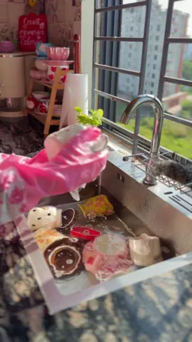 Even cleaning feels magical with these pink gloves@Waziha Mart #PinkGlovesVibes #CozyCleaning #AestheticKitchen #SoftLife #PeacefulMoments