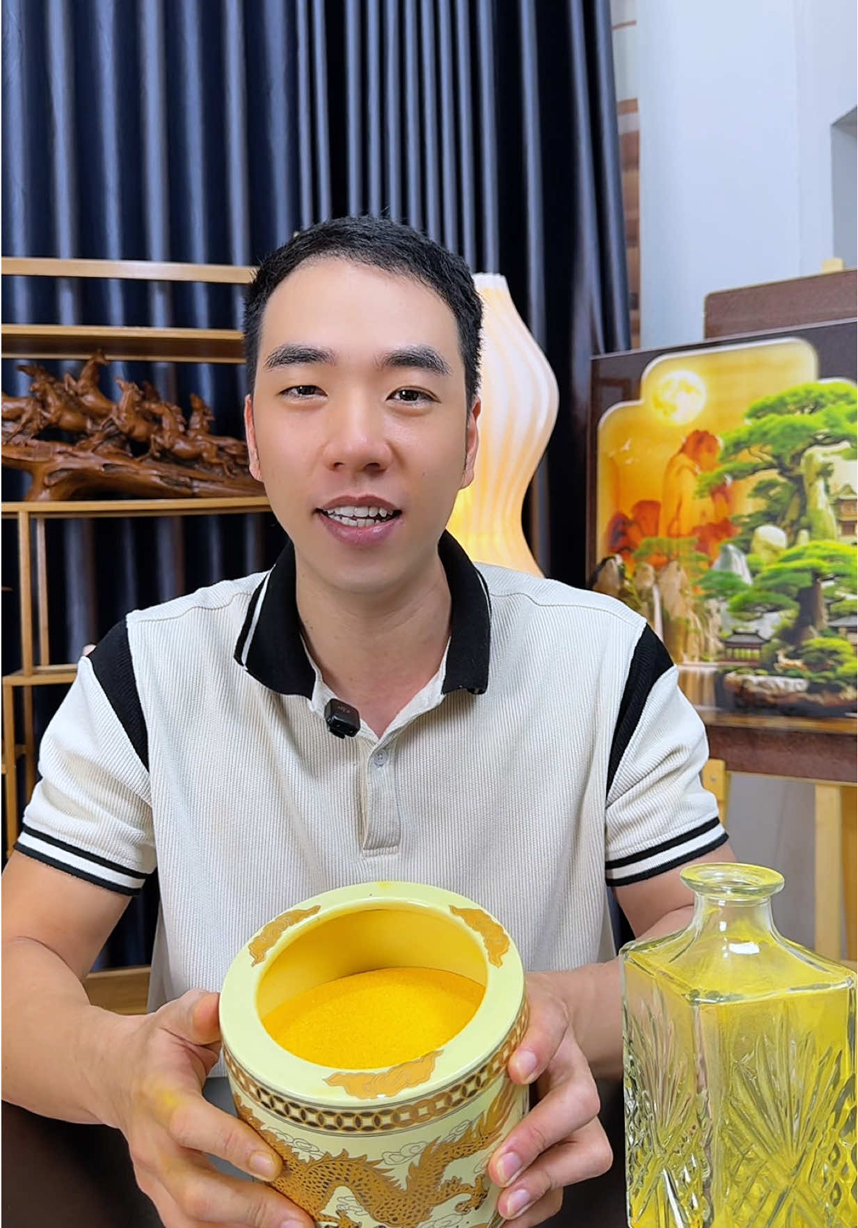 Cát vàng kim sa thay lư bát hương