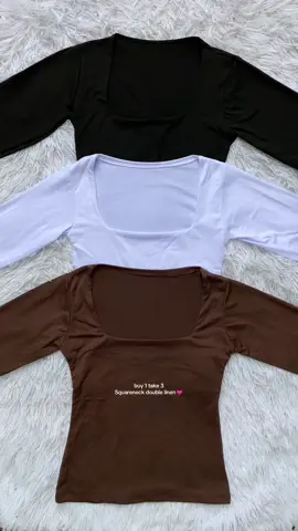 Sulit pera mo dito! Buy 1 take 3 na💓 @Brishtyle_Ph #doubleliningtop #longsleeve #fyp #basictop #trendytops #squarenecktop 