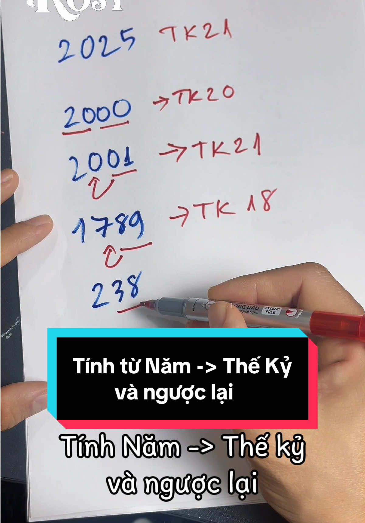 cách tính từ Năm sang Thế Kỷ và ngược lại #toan4 #toan #math #rosypham 