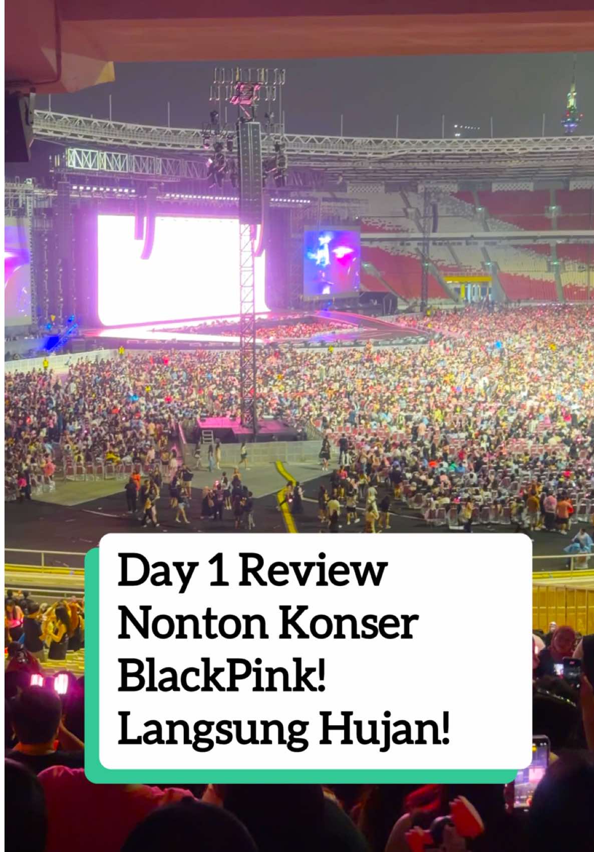 DAY 1 REVIEW KONSER BLACK PINK‼️ Basah kuyup tak menghentikan semangat Blink!  Besok jangan pada sakit masuk angin ya Buginda Buginda ada yang nonton? #buginda #blackpink #konserblackpink #konserblackpinkjakarta #lisablackpink 