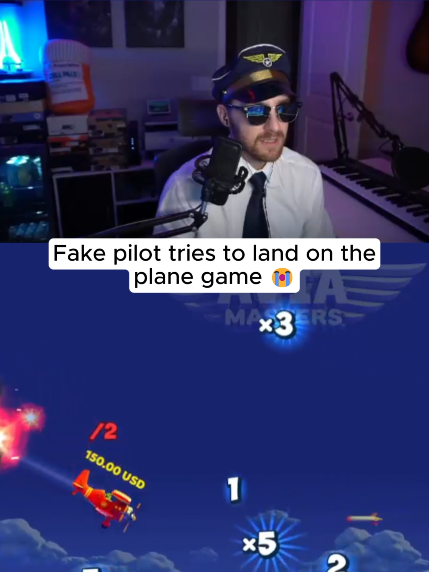 Fake pilot tries to land on the plane game 😭 #kickstreaming