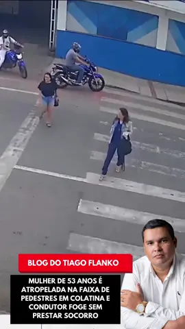 Uma mulher de 53 anos foi atropelada enquanto cruzava na faixa de pedestres na manhã de quarta-feira (29), na Avenida Sílvio Avidos, bairro São Silvano, em Colatina (ES). Câmeras de segurança registraram o momento em que uma picape prata atingiu a passageira, que foi arremessada com o impacto. A vítima relatou que o motorista não parou para prestar socorro e fugiu do local. Ela sofreu ferimentos nos pés, joelhos, braços e rosto, e foi socorrida pelo Corpo de Bombeiros, sendo levada ao Hospital Estadual Sílvio Avidos. A Polícia Militar informou que o veículo estava registrado em nome de uma mulher, que declarou que o carro estava sob posse do marido, atualmente fora da cidade. A Polícia Civil do Espírito Santo investiga o caso na Delegacia Especializada de Infrações Penais e Outras (Dipo) de Colatina — até o momento, o motorista não foi localizado.