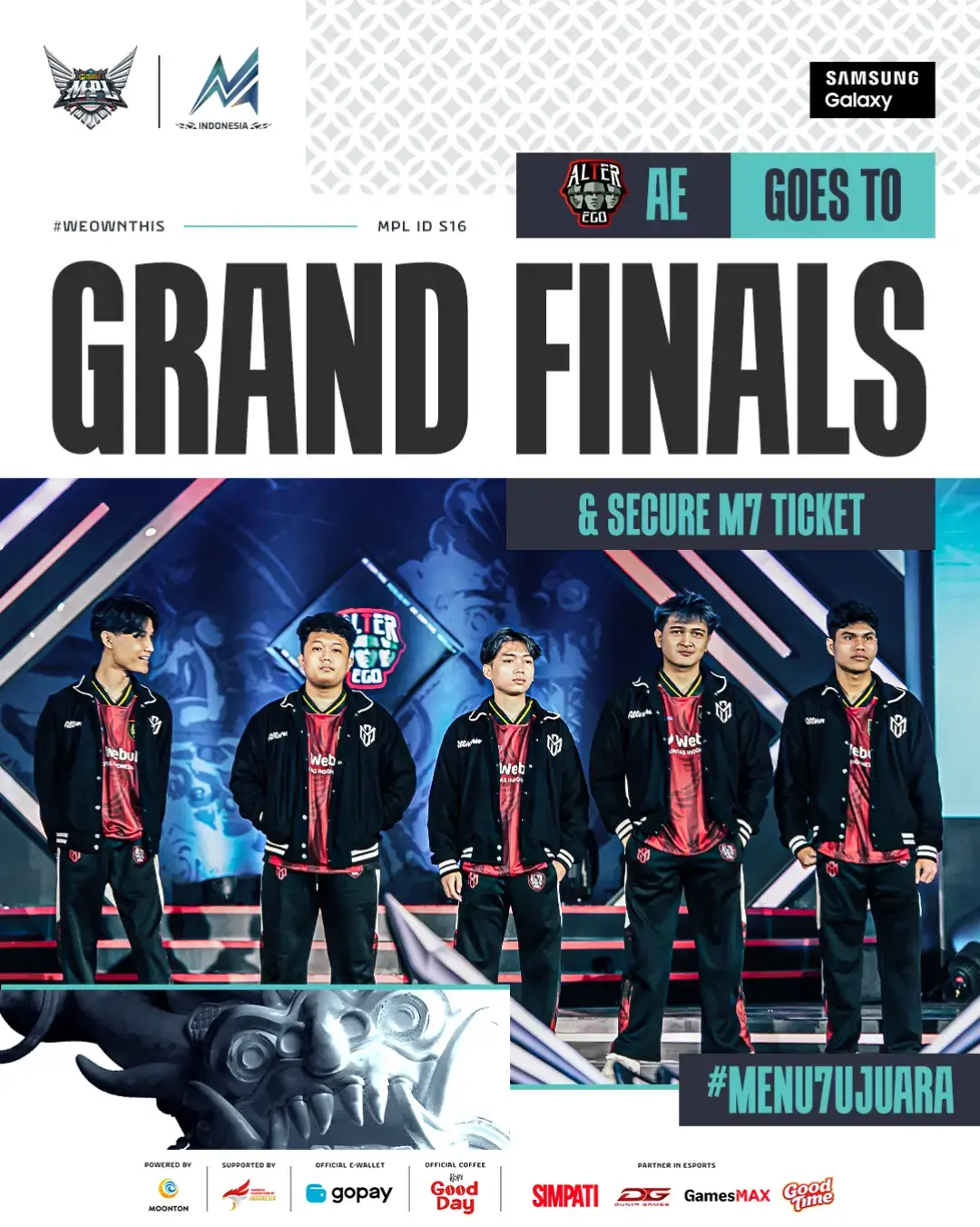 ALTER EGO RESMI AMANKAN TIKET ke M7 World Championship usai menangkan match sengit di Final Lower Bracket melawan EVOS dengan skor akhir 4-2, sekaligus duduk di kursi Grand Finals MPL ID S16. #AE #WeOwnThis #MPLIDS16 #PostMatch #MPLOnStage  