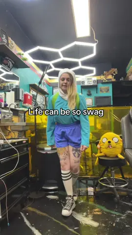 Our Halloween party is STILL GOING!! All day today at old north end tattoos 🖤 #finnandjake #tattooartist #adventuretimetattoo #cartoontattoo #tattoo 